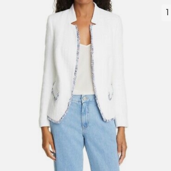 Helene Berman Jackets & Blazers - Helen Bergman tweed blazer jacket with fringe size Xs